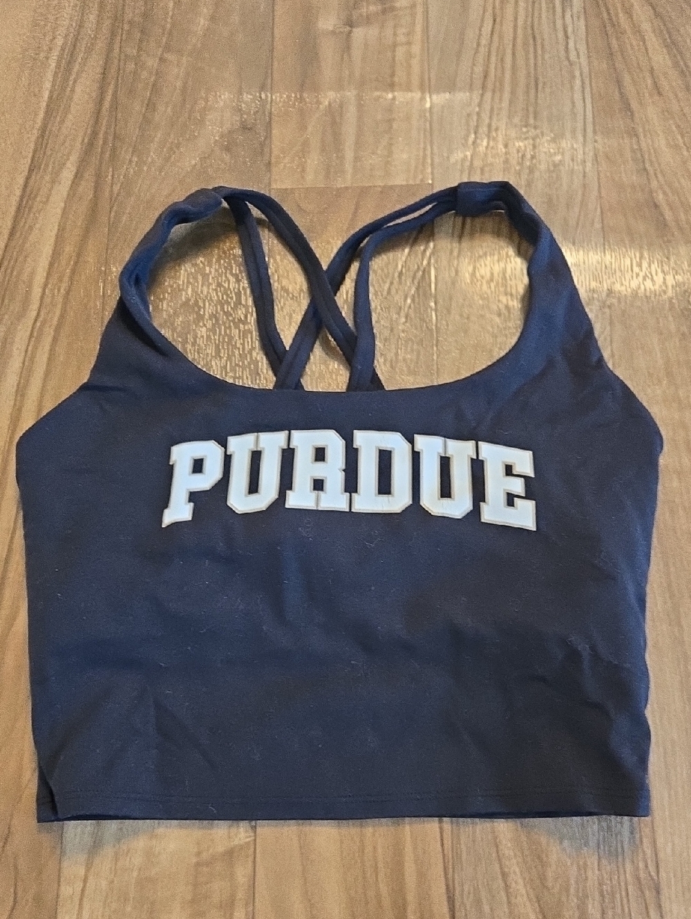 Purdue Navy Blue Strappy Crop Tank